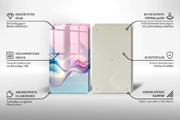 Tampa de parede do fogão a gás Abstração pastel