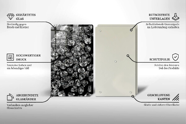 Tampa de parede do fogão a gás Diamantes brilhantes