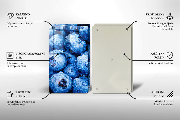 Tampa de parede do fogão a gás Mirtilos suculentos