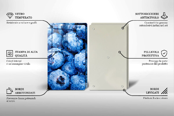 Tampa de parede do fogão a gás Mirtilos suculentos