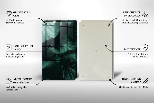 Tampa de parede do fogão a gás Folhas escuras selvagens