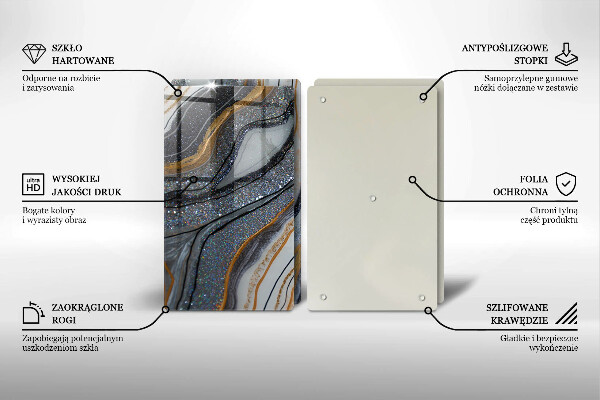 Proteção da parede da cozinha Rocha com ouro