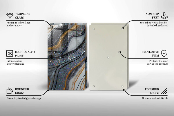 Proteção da parede da cozinha Rocha com ouro