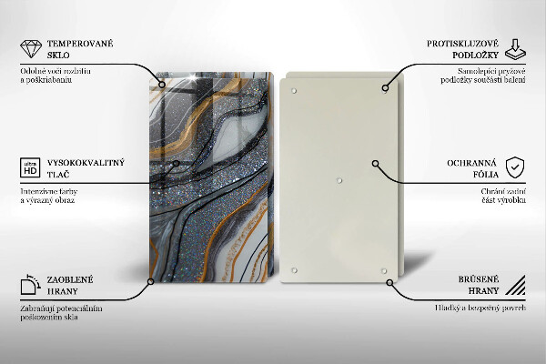 Proteção da parede da cozinha Rocha com ouro