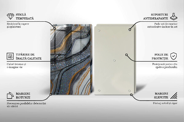 Proteção da parede da cozinha Rocha com ouro