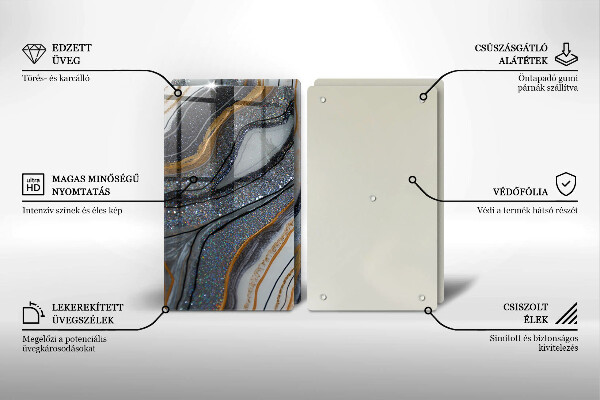Proteção da parede da cozinha Rocha com ouro