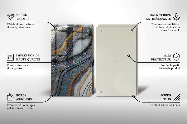 Proteção da parede da cozinha Rocha com ouro