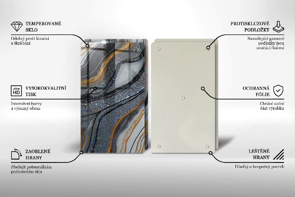 Proteção da parede da cozinha Rocha com ouro