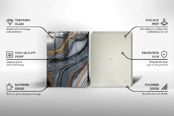 Proteção da parede da cozinha Rocha com ouro