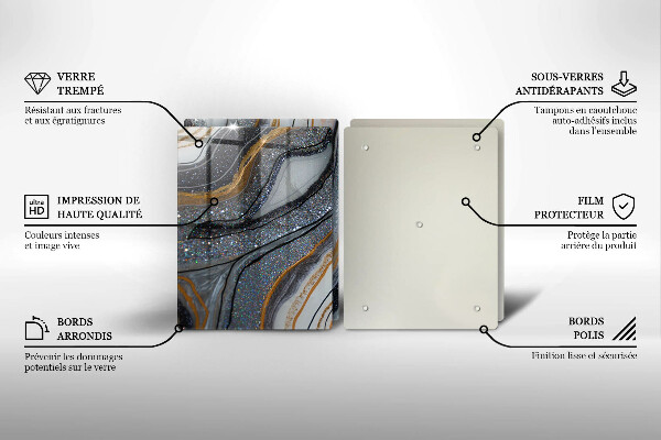 Proteção da parede da cozinha Rocha com ouro