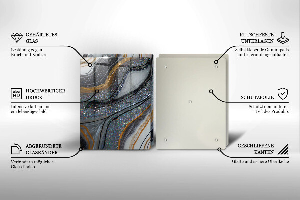 Proteção da parede da cozinha Rocha com ouro