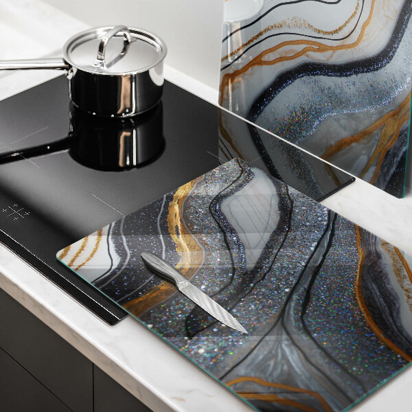 Proteção da parede da cozinha Rocha com ouro