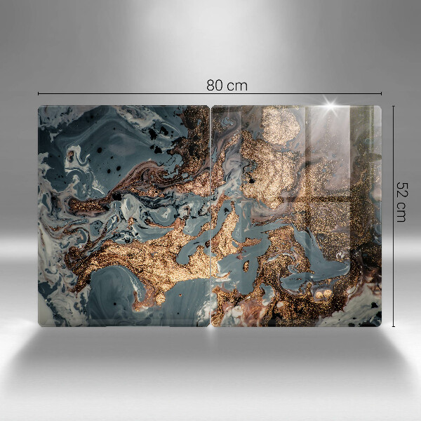 Cobertura de parede para fogão a gás Estrutura dourada da rocha