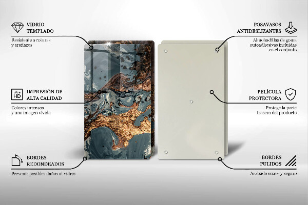 Cobertura de parede para fogão a gás Estrutura dourada da rocha