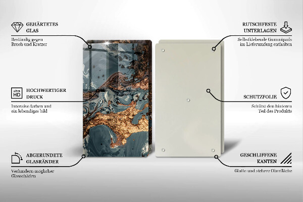 Cobertura de parede para fogão a gás Estrutura dourada da rocha