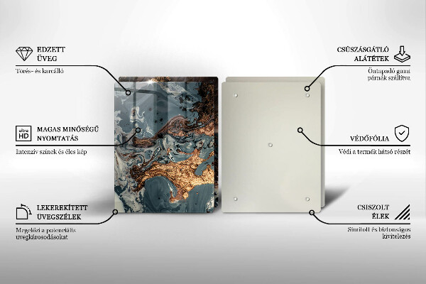 Cobertura de parede para fogão a gás Estrutura dourada da rocha