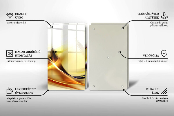 Placa de proteção para o fogão Abstração de linhas de luz