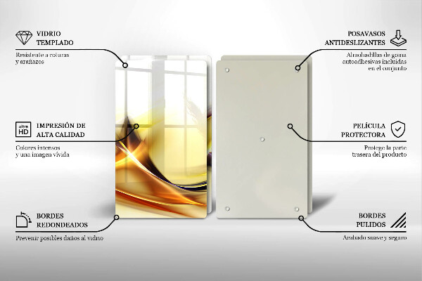 Placa de proteção para o fogão Abstração de linhas de luz