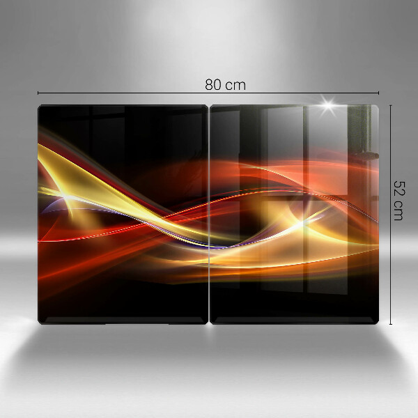 Tampa de parede do fogão a gás Abstração fumo e luz