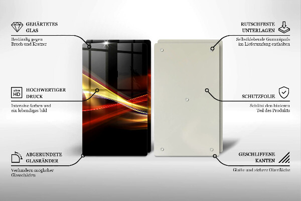 Tampa de parede do fogão a gás Abstração fumo e luz