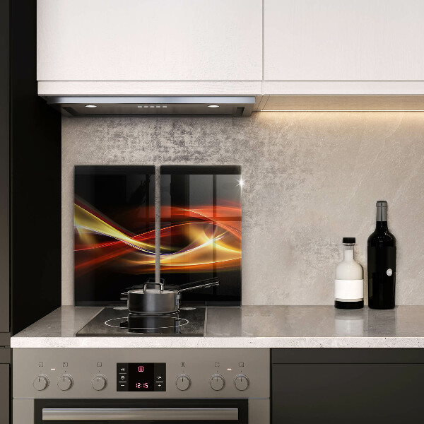 Tampa de parede do fogão a gás Abstração fumo e luz