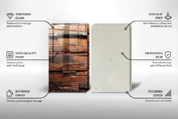 Tampa de parede do fogão a gás Tábuas decorativas de madeira