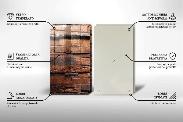 Tampa de parede do fogão a gás Tábuas decorativas de madeira