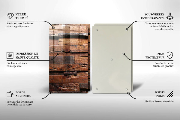 Tampa de parede do fogão a gás Tábuas decorativas de madeira