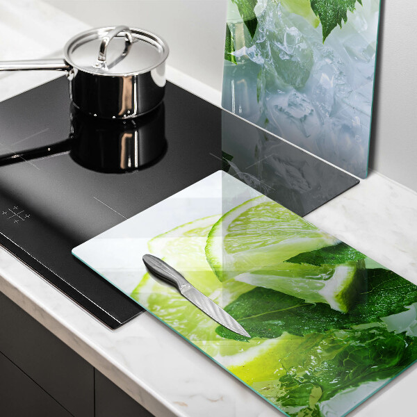 Tampa de parede do fogão a gás Limão, hortelã e gelo