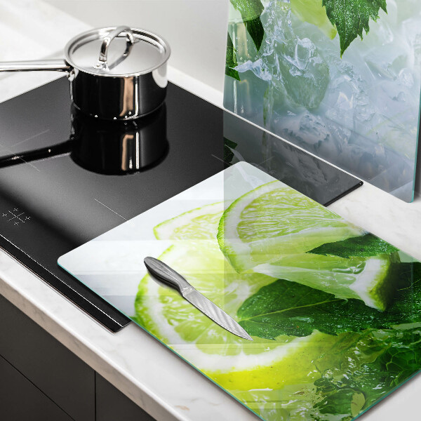 Tampa de parede do fogão a gás Limão, hortelã e gelo