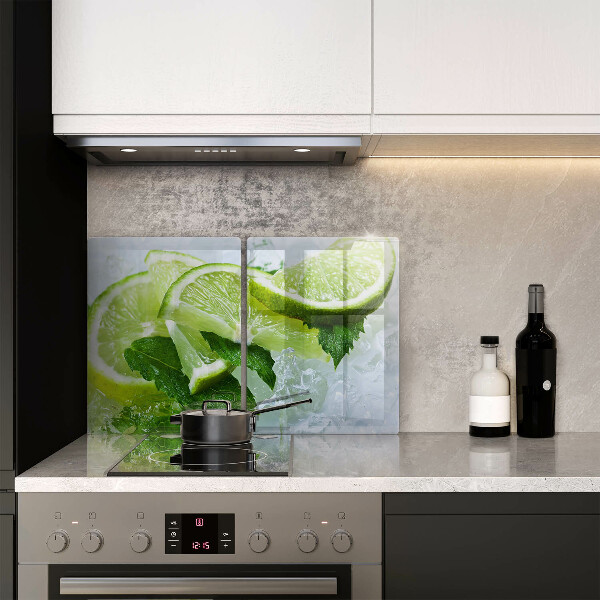 Tampa de parede do fogão a gás Limão, hortelã e gelo