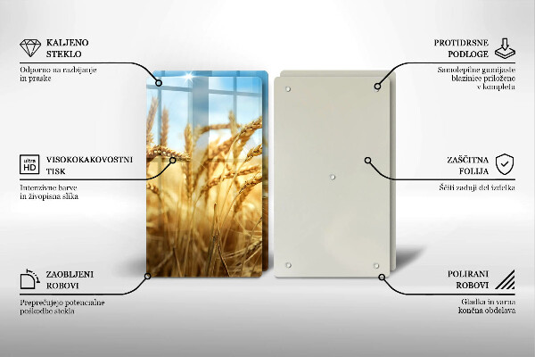 Proteção de paredes na cozinha Espigas de cereais no campo