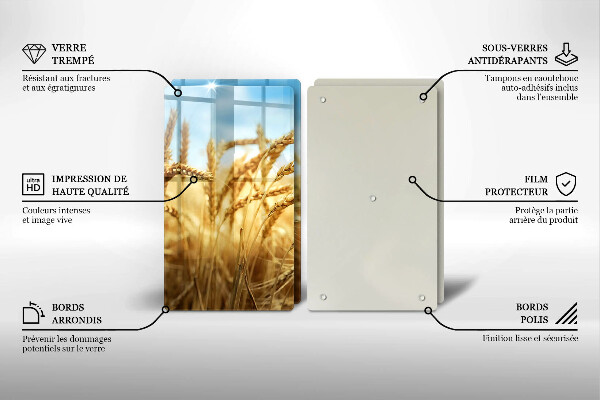 Proteção de paredes na cozinha Espigas de cereais no campo