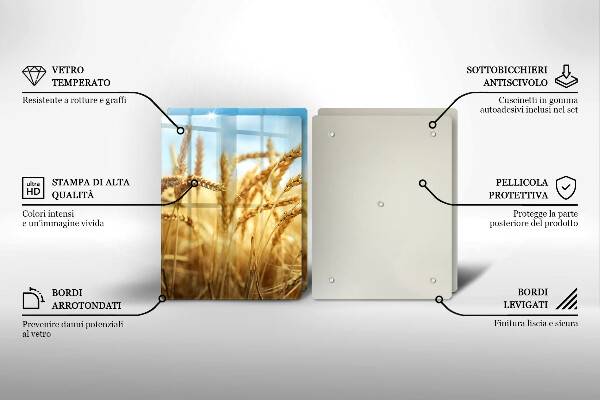 Proteção de paredes na cozinha Espigas de cereais no campo