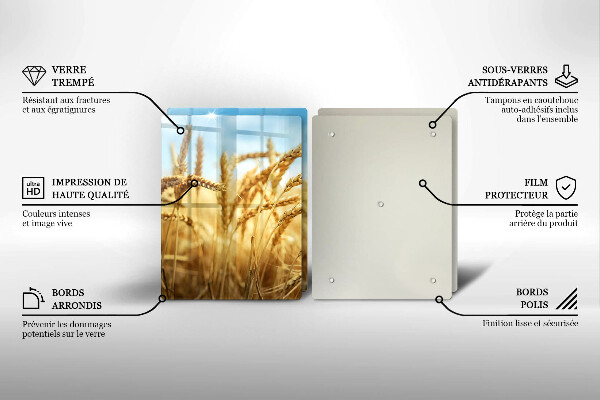 Proteção de paredes na cozinha Espigas de cereais no campo
