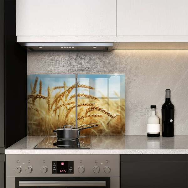 Proteção de paredes na cozinha Espigas de cereais no campo