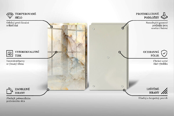 Tampa de parede do fogão a gás Textura mármore com ouro