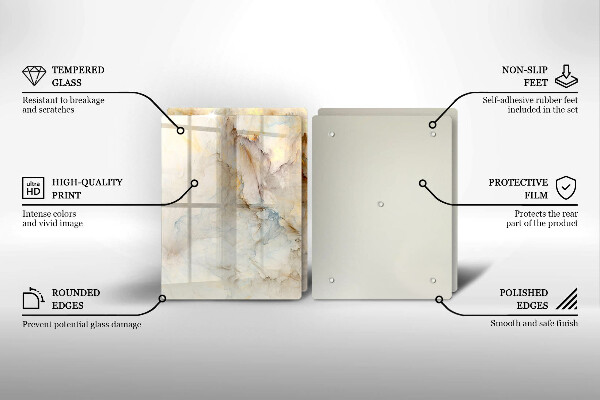 Tampa de parede do fogão a gás Textura mármore com ouro