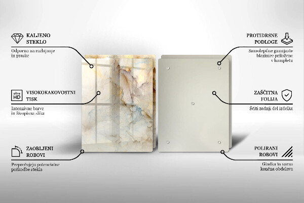 Tampa de parede do fogão a gás Textura mármore com ouro