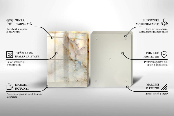 Tampa de parede do fogão a gás Textura mármore com ouro