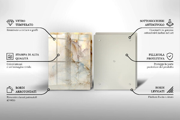 Tampa de parede do fogão a gás Textura mármore com ouro
