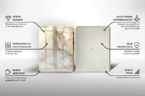 Tampa de parede do fogão a gás Textura mármore com ouro