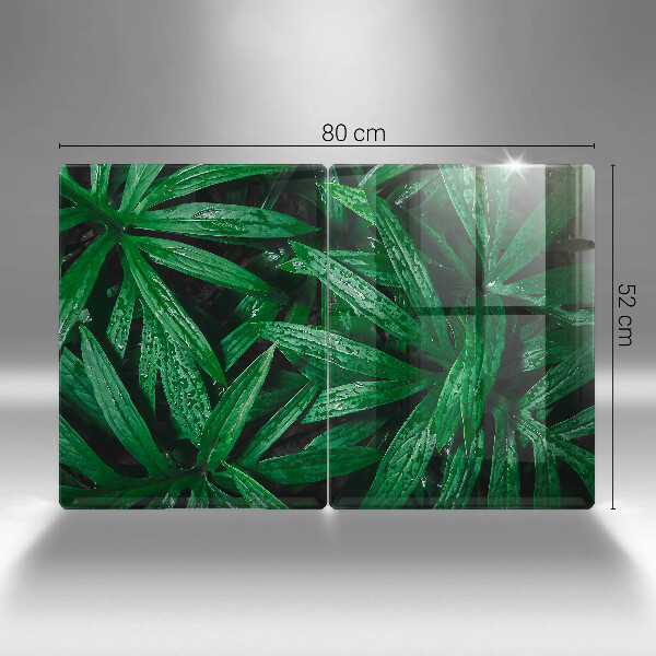 Tampa de parede do fogão a gás Plantas folhas