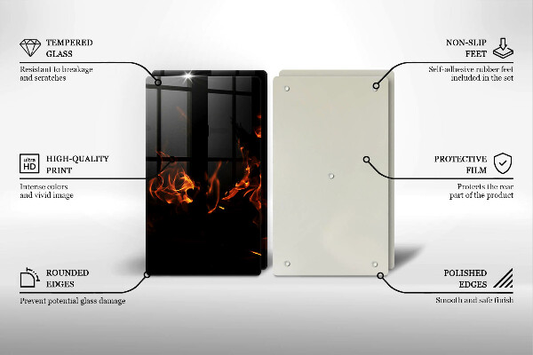 Tampa de parede do fogão a gás Fogo chama viva