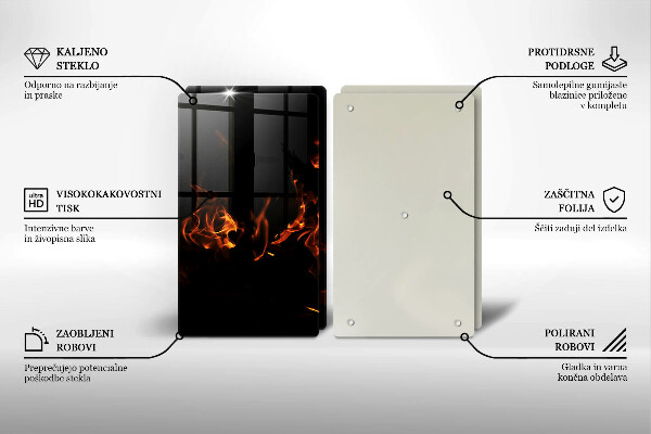 Tampa de parede do fogão a gás Fogo chama viva