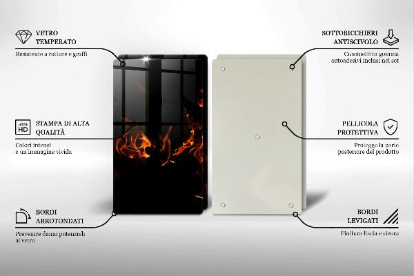 Tampa de parede do fogão a gás Fogo chama viva