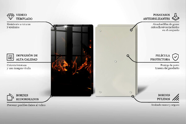 Tampa de parede do fogão a gás Fogo chama viva