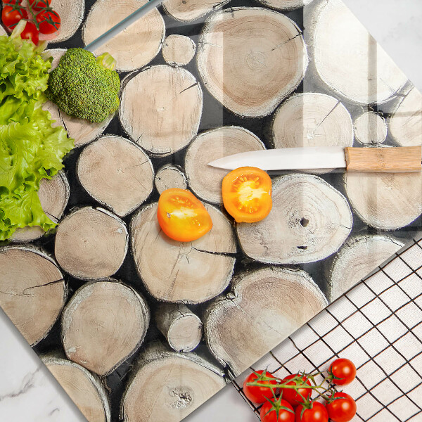 Tampa de parede do fogão a gás Madeira troncos de árvores