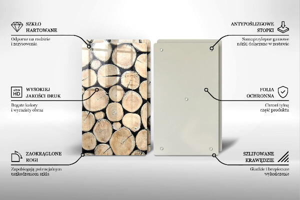 Tampa de parede do fogão a gás Madeira troncos de árvores
