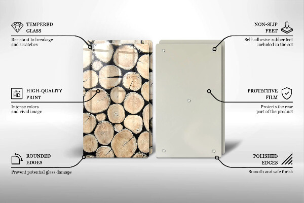 Tampa de parede do fogão a gás Madeira troncos de árvores